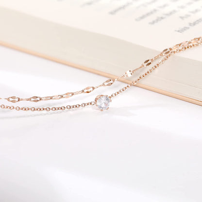 DS Simple Charm Anklet for Women Girls，14K Rose Gold Plating Beach Dainty Cute Tiny Adjustable Stainless Steel Ankle Bracelets Personalized Foot Chain Jewelry Gifts for Mom Wife Girlfriend ) Apparel & Accessories > Jewelry > Anklets DS   
