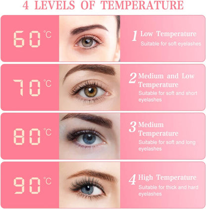 Muisci Heated Eyelash Curler, Portable USB Rechargeable, 4 Temperature Adjustable with LED Digital Display, Quick and Convenient Makeup and Beauty Eyelash Styling Tool Pink Health & Beauty > Personal Care > Cosmetics > Cosmetic Tools > Makeup Tools MuiSci   