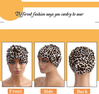 WKJHO 6 Pieces Women Turban Hat African Flower Knot Pre-Tied Bonnet Beanie Cap Headwrap for Girls Apparel & Accessories > Clothing Accessories > Bandanas & Headties Generic   