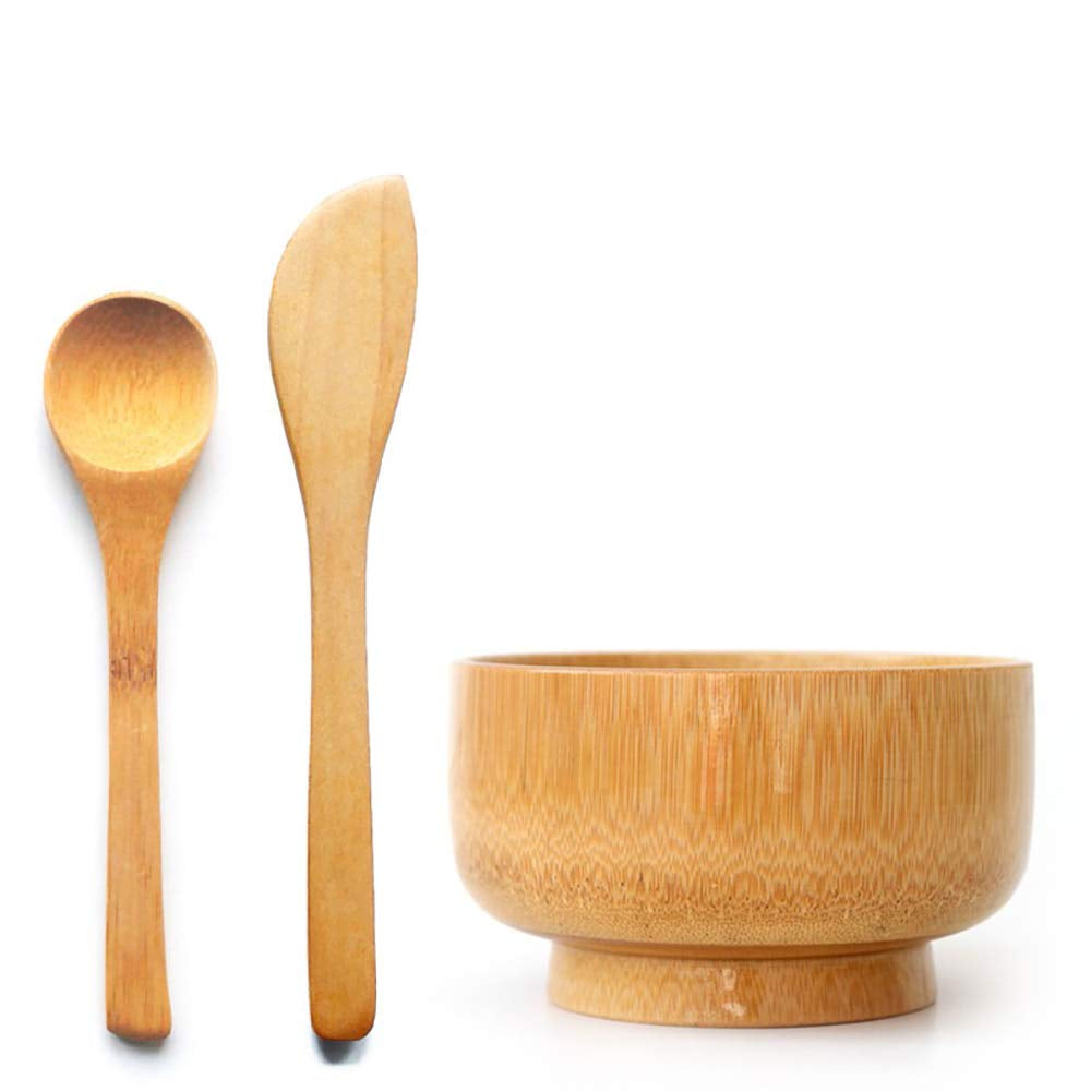 DIY Facemask Mixing Tool Sets 6 in 1 Face Mask Mixing Bowl Set Clay Mask Mixing Set Bamboo (Mask Bowl+Spatula+Brush+Spoon+ Wet Sponge+Makeup Headband) Health & Beauty > Personal Care > Cosmetics > Cosmetic Tools > Skin Care Tools BIRETDA   