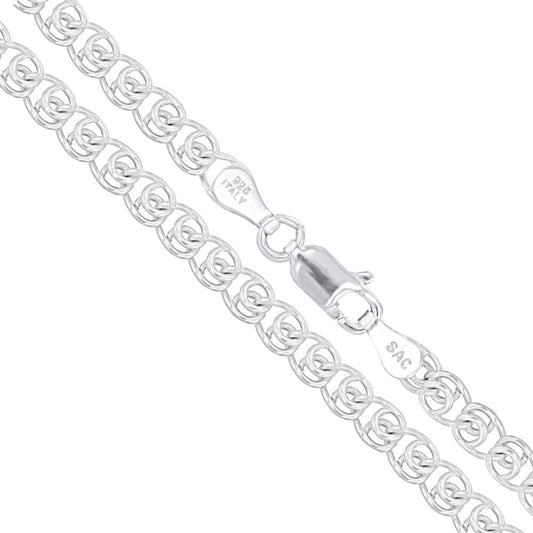 Sterling Silver Italian Love Heart Chain Solid 925 Italy Infinity Promise Necklace Apparel & Accessories > Jewelry > Anklets Sac Silver 3.5mm − 24"  