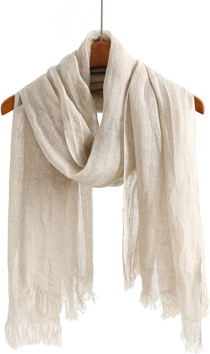 Jeelow Lightweight Summer Scarf Light Shawl Wrap Linen Feel Scarves for Men and Women Apparel & Accessories > Clothing Accessories > Scarves & Shawls Jeelow Linen  