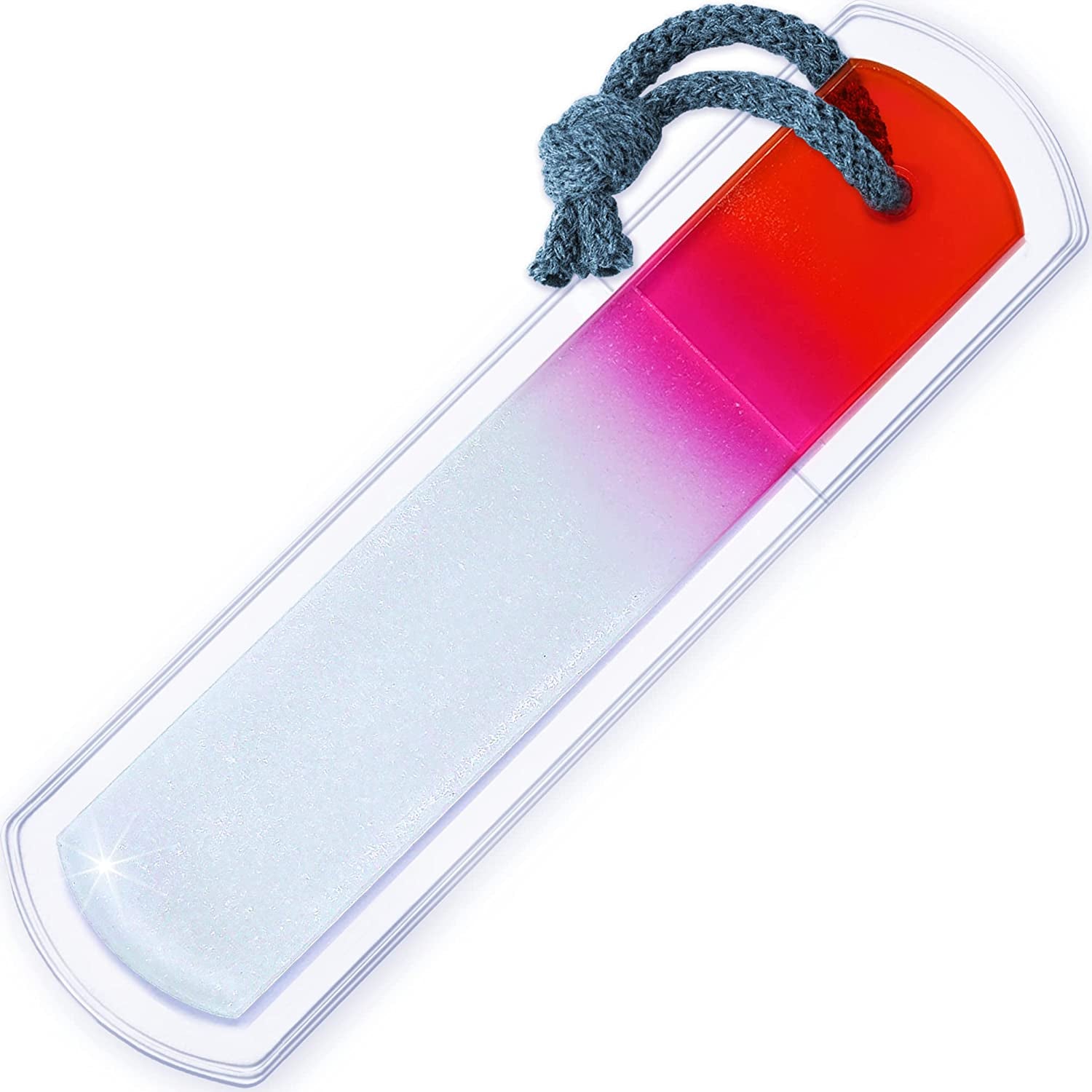Genuine Czech Glass Foot File - Two-Sided Different Grit Surface, Gentle Callus Remover, Pedicure & Spa Rough Skin Scrubber, Professional Toenail and Heels Care, EU Quality, Large Size Health & Beauty > Personal Care > Foot Care Gladzy Large - Orange Magenta  