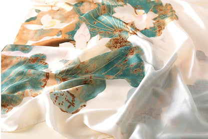 WEIGEER Silk Scarf Women Chiffon Shawl Lotus Scarf Neckerchief Long Head Wrap Thin Scarf Beach Women Hijab Belt Vintage Bridal Shawl Binder Chiffon Scarf Colourful Cloth White Green Apparel & Accessories > Clothing Accessories > Scarves & Shawls WEIGEER   