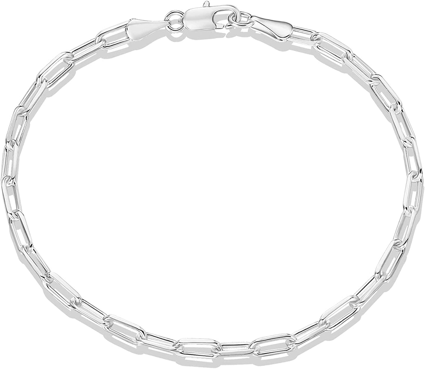 PAVOI 14K Gold Plated Paperclip/Curb/Figaro Chain Adjustable Bracelet for Women Apparel & Accessories > Jewelry > Bracelets PAVOI Paperclip white gold plated 