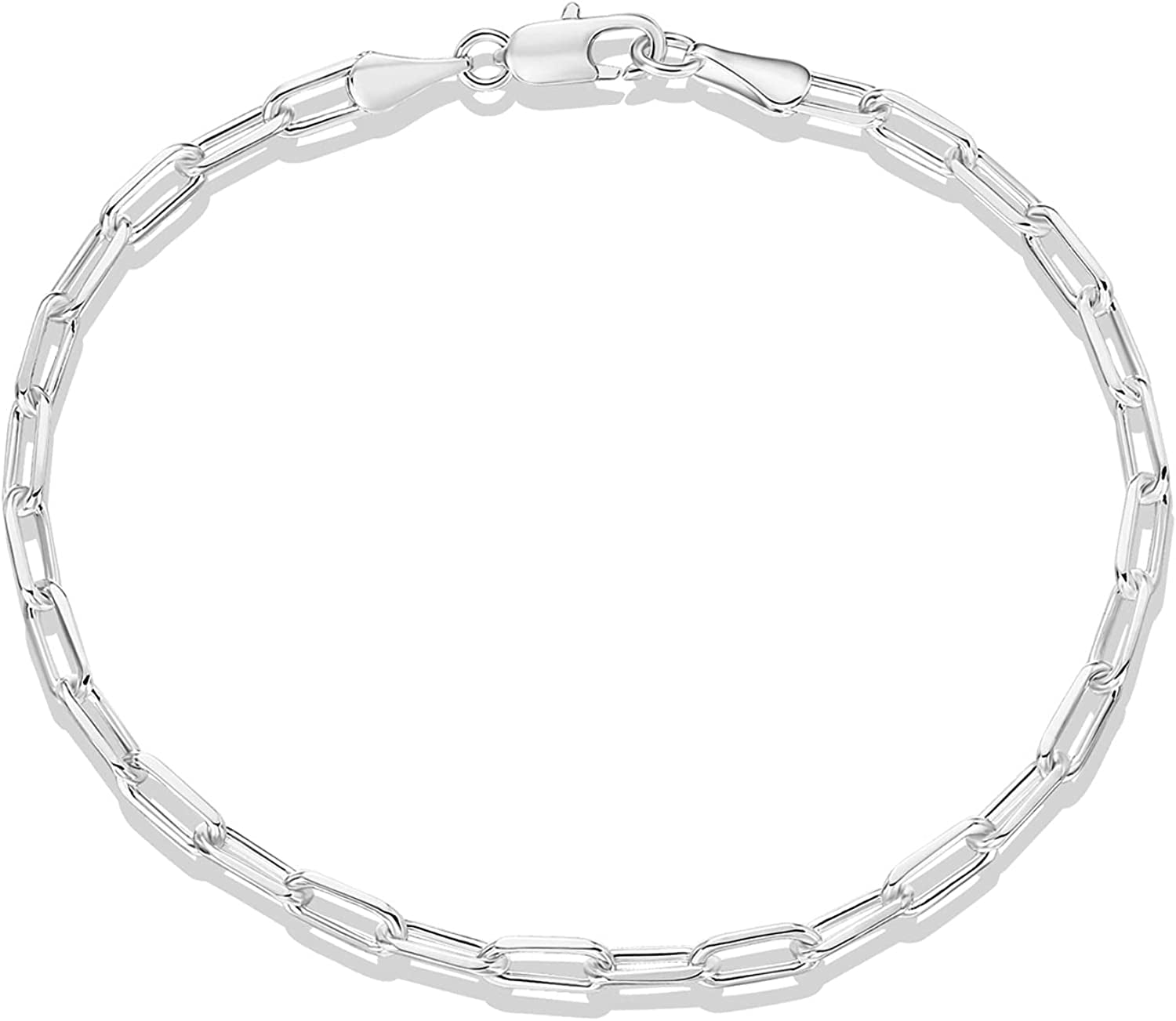 PAVOI 14K Gold Plated Paperclip/Curb/Figaro Chain Adjustable Bracelet for Women Apparel & Accessories > Jewelry > Bracelets PAVOI Paperclip white gold plated 