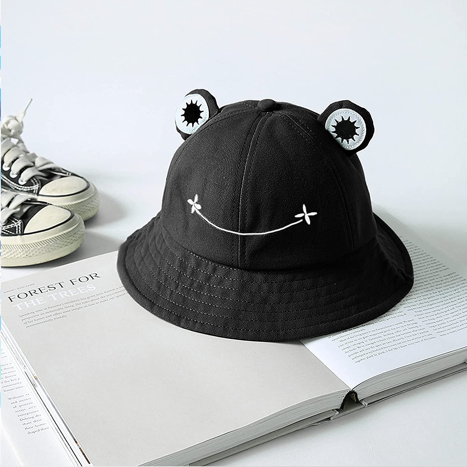 SAOROPEB Frog Hat for Adult Teens, Cute Frog Bucket Hat, Cotton Bucket Hat Funny Hat Fisherman Hat for Men Women Apparel & Accessories > Clothing Accessories > Hats SAOROPEB   