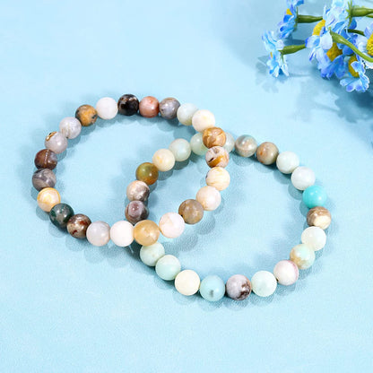 Bivei Natural Gem Semi Precious Reiki Healing Crystals Handmade 8Mm round Beads Stretch Bracelet Apparel & Accessories > Jewelry > Bracelets Bivei   