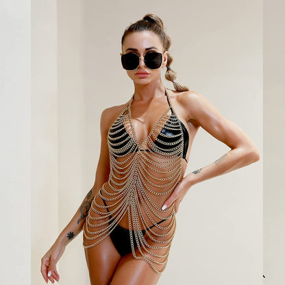 Ccbodily Body Chain Jewelry for Women - Fashion Boho Backless Full Body Chain Belly Chain Jewelry Set for Costume Party Apparel & Accessories > Jewelry > Body Jewelry CCbodily   