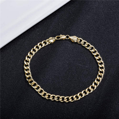 Gold Cuban Link Anklet Bracelet for Women Men, 7Mm Wide 14K Gold / 18K Gold / White Gold Plated Diamond Cut Curb Chain Ankle Bracelets for Women Men 9 10 11 Inches Apparel & Accessories > Jewelry > Anklets kelistom   