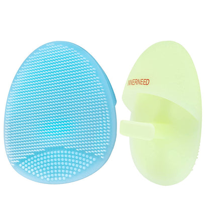 INNERNEED Super Soft Silicone Face Cleanser and Massager Brush Manual Facial Cleansing Brush Handheld Mat Scrubber for Sensitive, Delicate, Dry Skin (Pack of 4) Health & Beauty > Personal Care > Cosmetics > Cosmetic Tools > Skin Care Tools INNERNEED Blue+green  