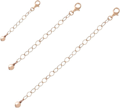 Sterling Silver Pendant Necklace Bracelet Anklet Chain Extenders for Women Men, 1" 2" and 4" Inches Apparel & Accessories > Jewelry > Anklets B. BRILLIANT rose-gold-flashed-silver  