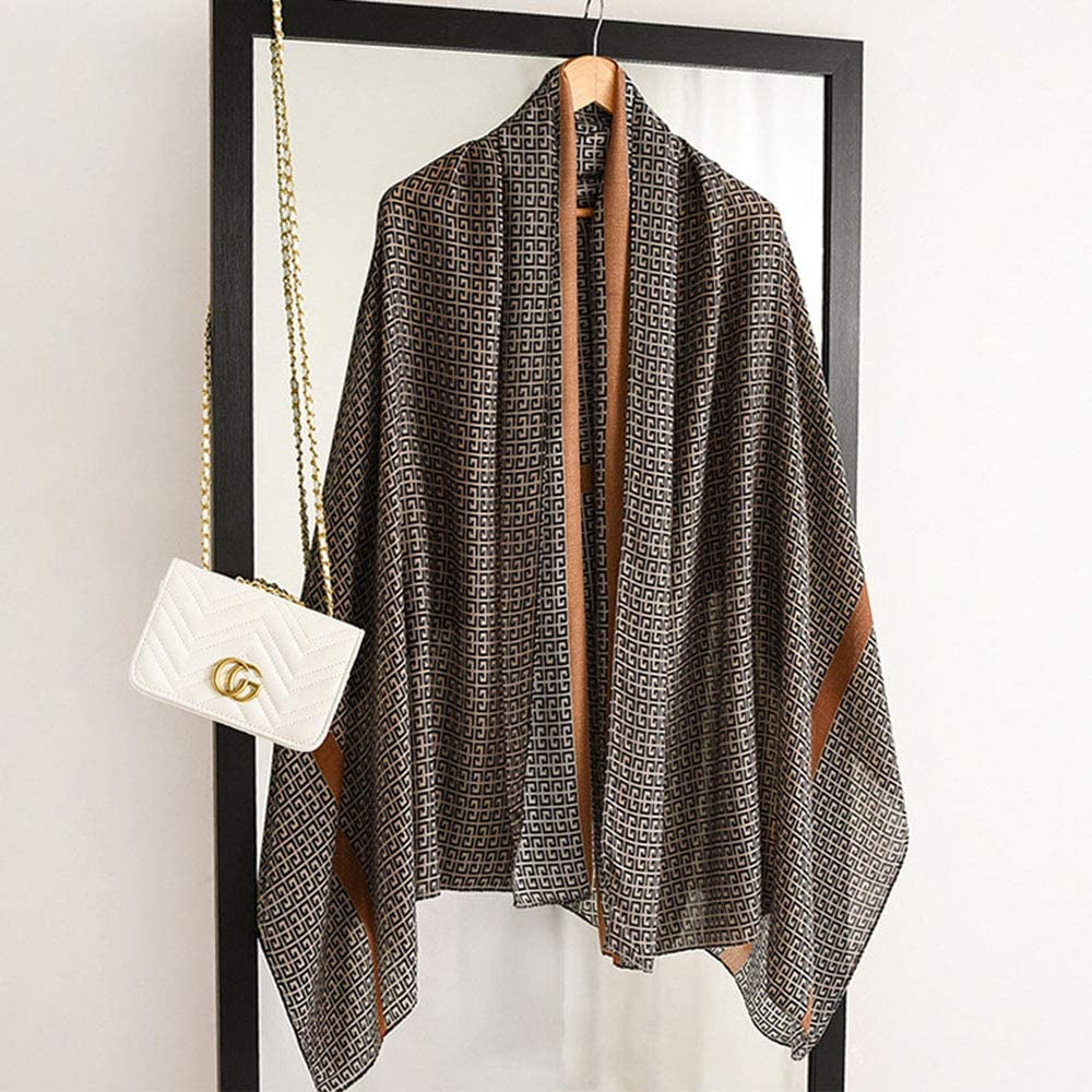 First Choose Cotton Linen Feeling Women Large Long Scarf Shawl Check Style Sunscreen Shawls Wraps Lightweight Pattern Apparel & Accessories > Clothing Accessories > Scarves & Shawls First Choose   
