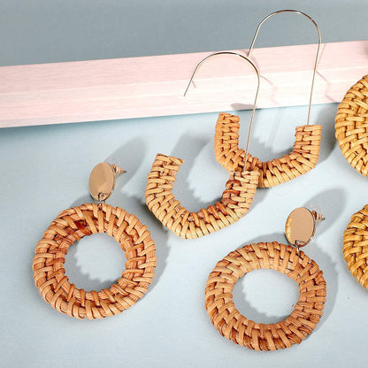 FIFATA 18 Pairs Statement Rattan Earrings for Women Girls Fun Acrylic Hoop Drop Dangle Earrings Fashion Resin Jewelry Set Hypoallergenic for Sensitive Ears Apparel & Accessories > Jewelry > Earrings FIFATA   