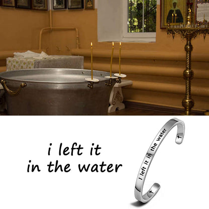 MAOFAED Adult Woman Baptism Gift Teen Girl Baptized Bracelet I Left It in the Water Christian Jewelry Gift for Her Apparel & Accessories > Jewelry > Bracelets MAOFAED   