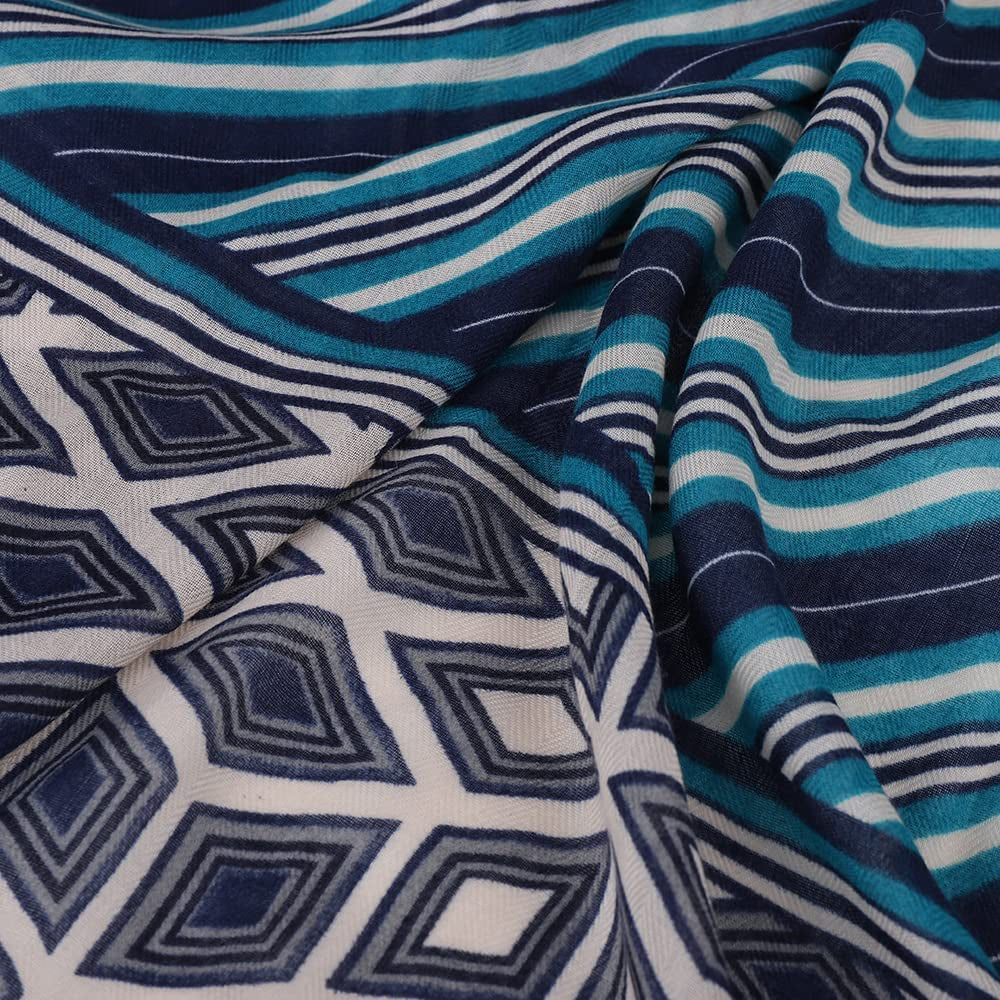 FRAIFICE Lightweight Scarf for Women for Spring Summer Fall Geometric Scarves Shawl Wrap Pashimina with Tassels Apparel & Accessories > Clothing Accessories > Scarves & Shawls FRAIFICE   