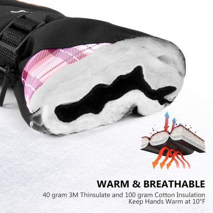 KINEED Waterproof Ski Gloves Touchscreen 3M Thinsulate Winter Warm Snow Gloves for Women Youth Apparel & Accessories > Clothing Accessories > Gloves & Mittens KINEED   