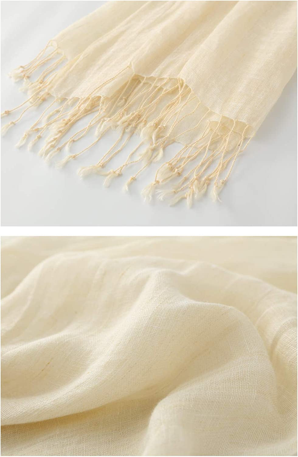 Jeelow Lightweight Summer Scarf Light Shawl Wrap Linen Feel Scarves for Men and Women Apparel & Accessories > Clothing Accessories > Scarves & Shawls Jeelow   