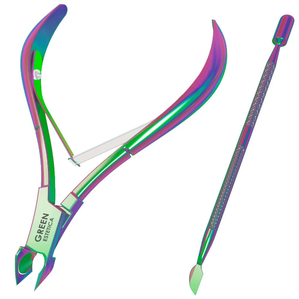Nail Cuticle Trimmer Professional Cuticle Cutter Stainless Steel Cuticle Nippers with Sharp Blades and Double Spring Cuticle Clippers for Nail Care Pedicure Manicure Nail Tools (Silver) Health & Beauty > Personal Care > Cosmetics > Cosmetic Tools > Nail Tools GREEN ESTETICA Multi-Colored  