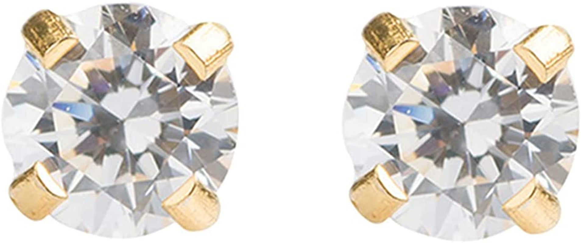 Ear Piercing Earrings Gold 4Mm Clear CZ Studs"Studex System 75" Apparel & Accessories > Jewelry > Earrings Studex   