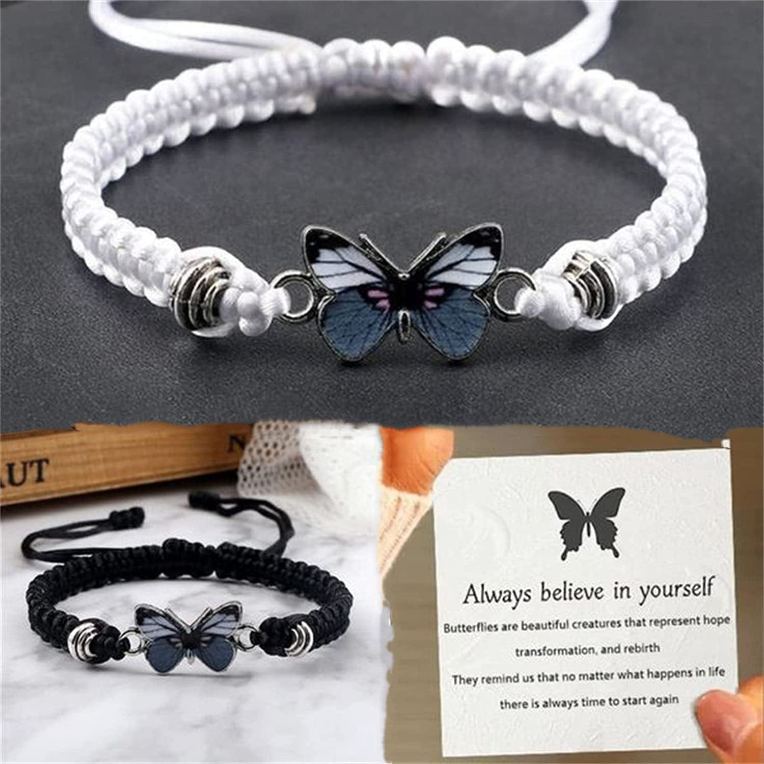 1PC Butterfly Bracelet, for Teen Girls Adjustable String Butterfly Bracelets for Women Cute Butterfly Charm Bracelets Apparel & Accessories > Jewelry > Bracelets Generic #01  