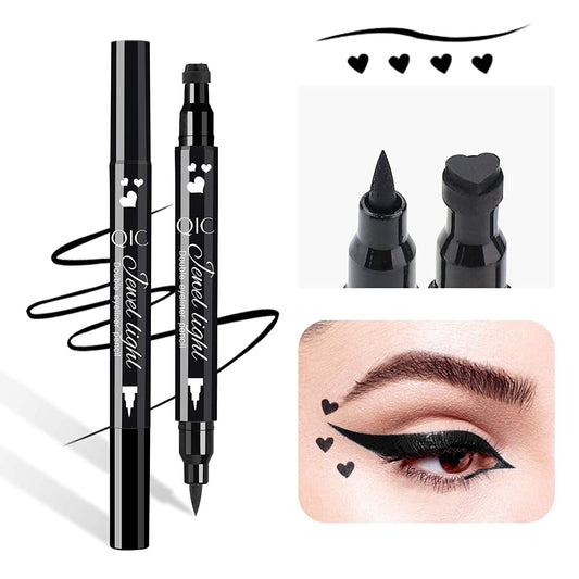 1Pcs Dual Ended Eyeliner Stamp,Waterproof Liquid Eyeliner with Heart Seal Stamp,Long Lasting Seal Eyeliner Pen for Makeup,Eye Decoration Eye Liner Makeup Tool Black No Smudge (02# Heart) Health & Beauty > Personal Care > Cosmetics > Cosmetic Tools > Makeup Tools Jutoe 02# Heart  