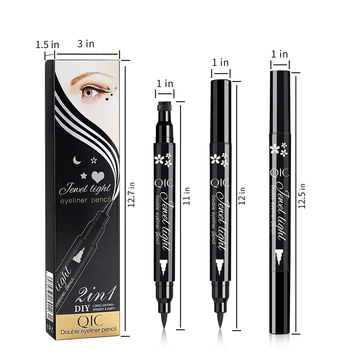 1Pcs Dual Ended Eyeliner Stamp,Waterproof Liquid Eyeliner with Heart Seal Stamp,Long Lasting Seal Eyeliner Pen for Makeup,Eye Decoration Eye Liner Makeup Tool Black No Smudge (02# Heart) Health & Beauty > Personal Care > Cosmetics > Cosmetic Tools > Makeup Tools Jutoe   