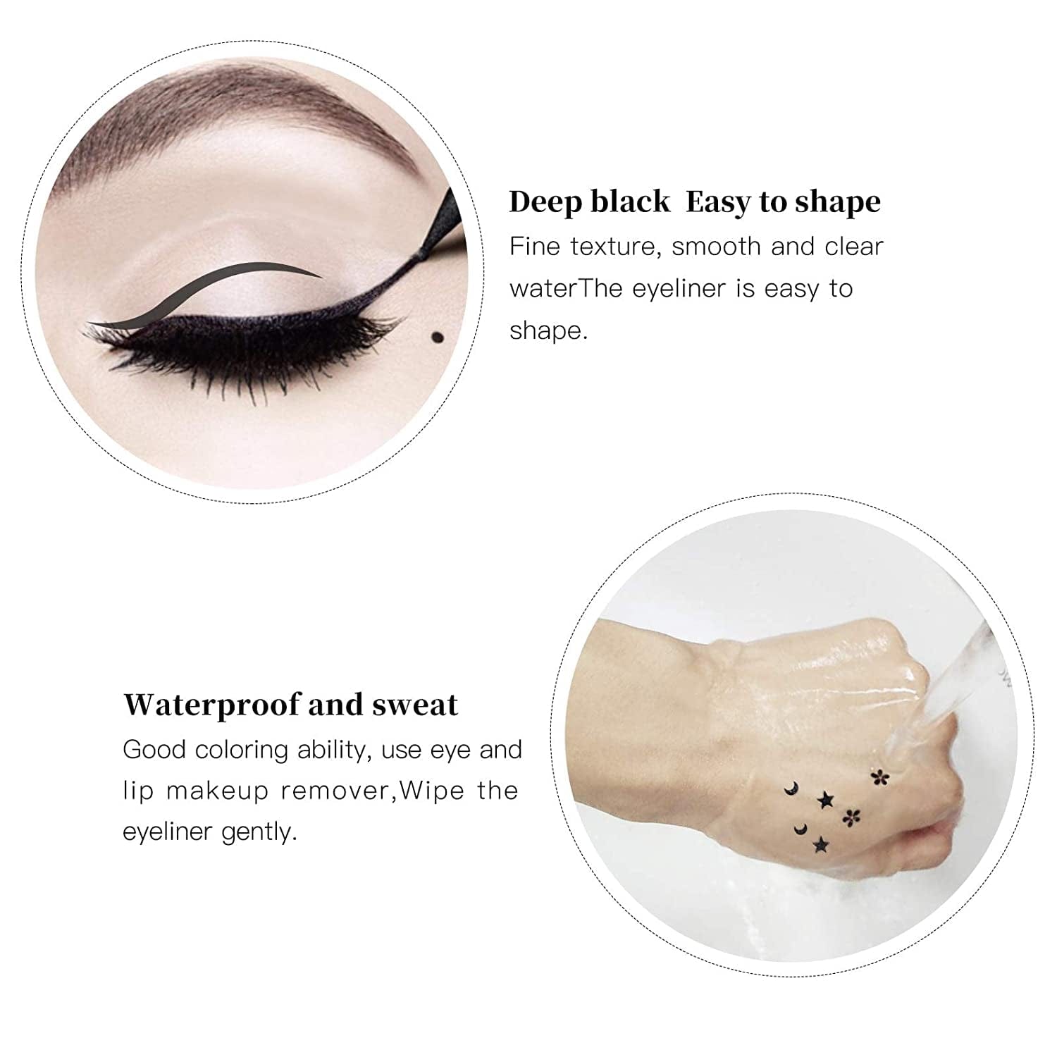 1Pcs Dual Ended Eyeliner Stamp,Waterproof Liquid Eyeliner with Heart Seal Stamp,Long Lasting Seal Eyeliner Pen for Makeup,Eye Decoration Eye Liner Makeup Tool Black No Smudge (02# Heart) Health & Beauty > Personal Care > Cosmetics > Cosmetic Tools > Makeup Tools Jutoe   