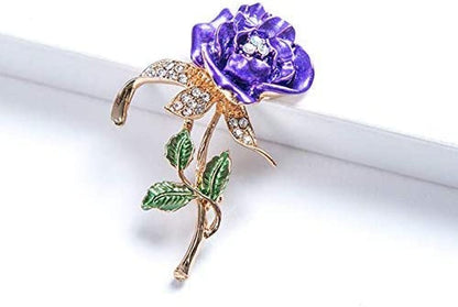 1X Valentine'S Day Gift Purple Rose Flower Lapel Pin Enamel Pin Brooch Jewellery Corsage Button Dress Scarf Shawl Clip Bag Ornament Practical Superior Quality and Creative