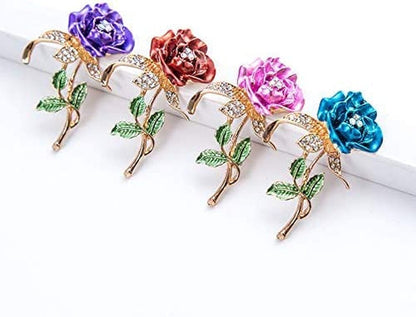 1X Valentine'S Day Gift Purple Rose Flower Lapel Pin Enamel Pin Brooch Jewellery Corsage Button Dress Scarf Shawl Clip Bag Ornament Practical Superior Quality and Creative