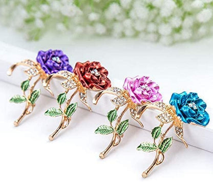 1X Valentine'S Day Gift Purple Rose Flower Lapel Pin Enamel Pin Brooch Jewellery Corsage Button Dress Scarf Shawl Clip Bag Ornament Practical Superior Quality and Creative