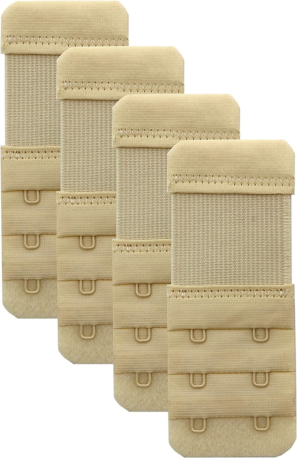 2 Hook Bra Extenders,Stretchy Soft and Comfortable Bra Strap Extender Beige