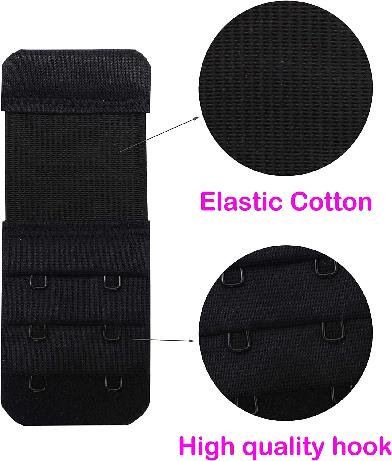 2 Hook Bra Extenders,Stretchy Soft and Comfortable Bra Strap Extender