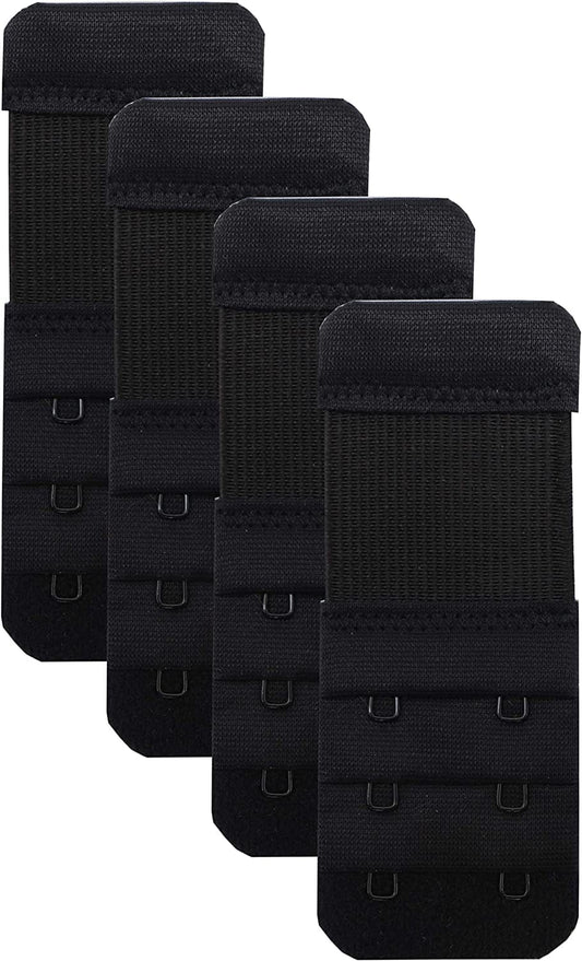 2 Hook Bra Extenders,Stretchy Soft and Comfortable Bra Strap Extender Black