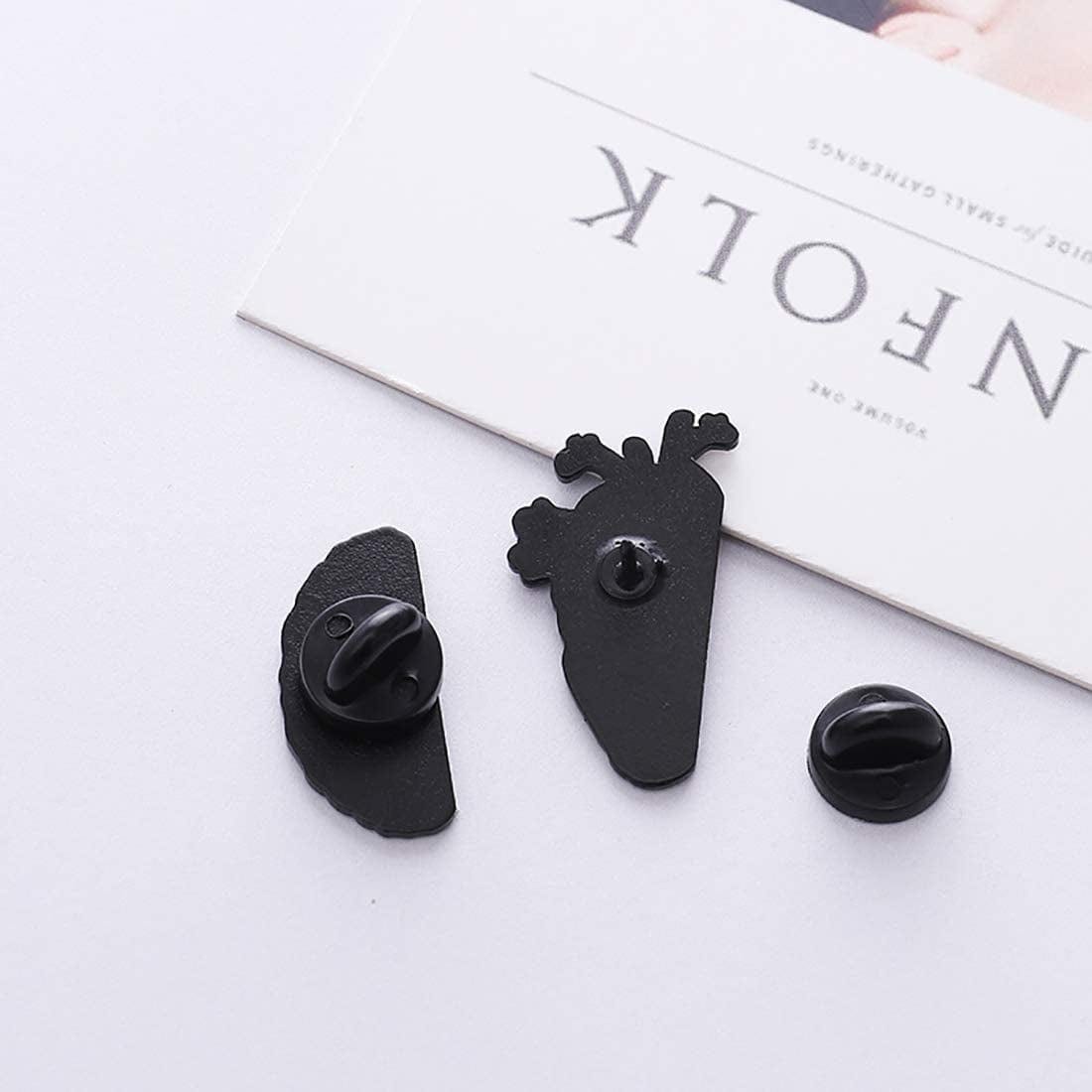2 in 1 Enamel Pins for Backpacks Novelty Aesthetic Lapel Brooches Pin for Jackets Brain and Heart Shaped Pins for Men Women Boys and Girls
