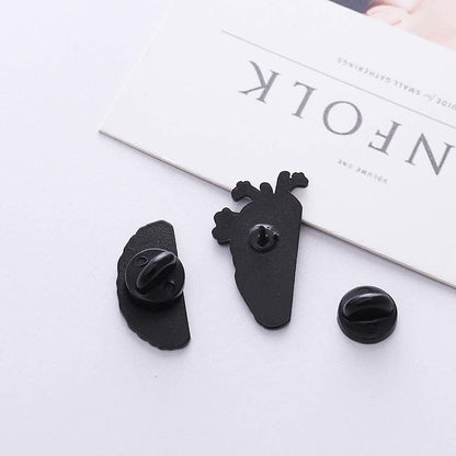 2 in 1 Enamel Pins for Backpacks Novelty Aesthetic Lapel Brooches Pin for Jackets Brain and Heart Shaped Pins for Men Women Boys and Girls