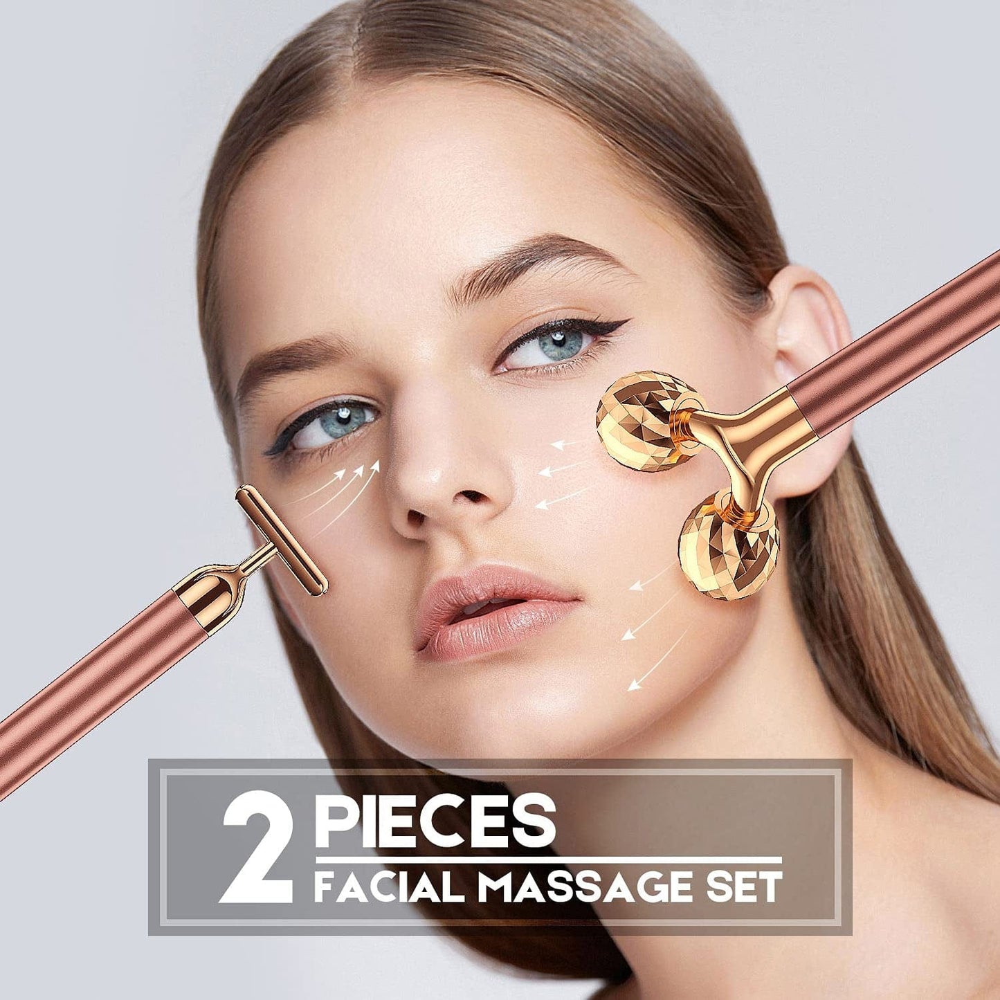 2 in 1 Face Massager Roller Electric Face Roller, 3D Roller and T Shape Face Massager Kit Gift Set for Face Skin Care Tools Health & Beauty > Personal Care > Cosmetics > Cosmetic Tools > Skin Care Tools SSGP   