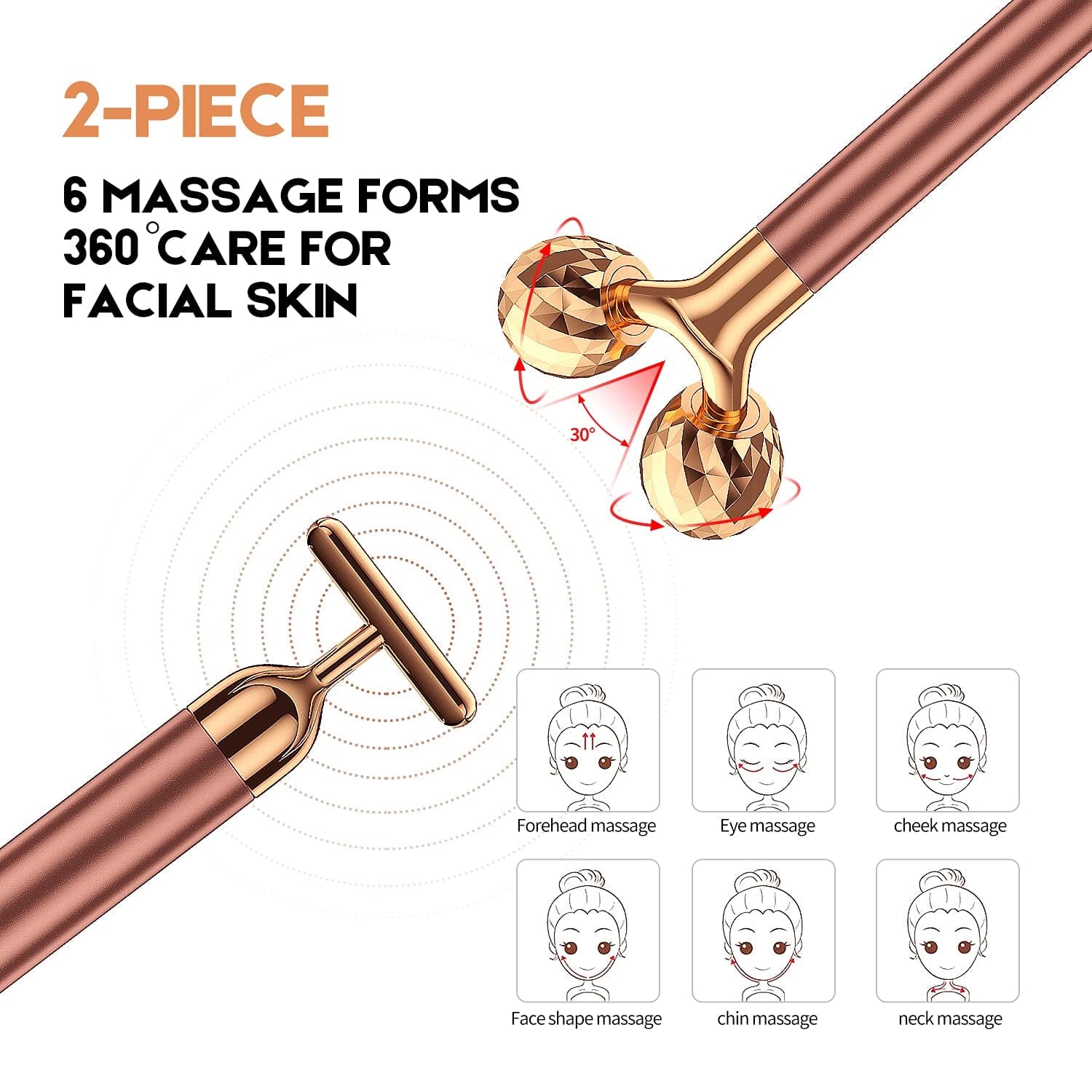 2 in 1 Face Massager Roller Electric Face Roller, 3D Roller and T Shape Face Massager Kit Gift Set for Face Skin Care Tools Health & Beauty > Personal Care > Cosmetics > Cosmetic Tools > Skin Care Tools SSGP   