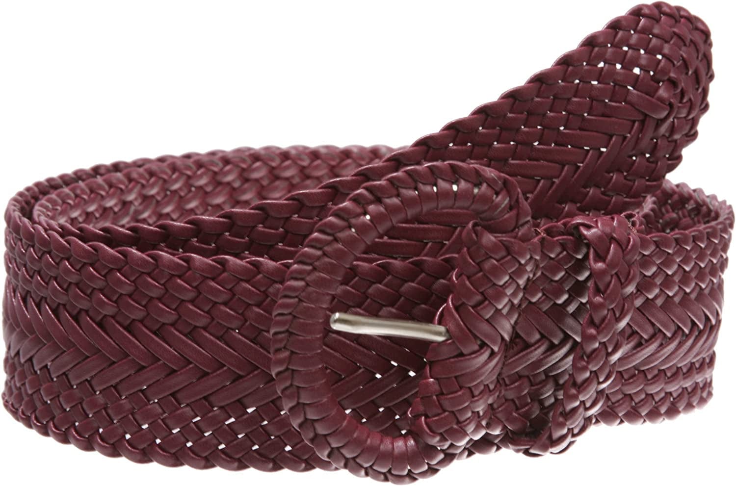 2 Inch Wide Hand Made Soft Metallic Woven Braided round Belt Apparel & Accessories > Clothing Accessories > Belts beltiscool Burgundy M/L (32"-34" WAIST) 