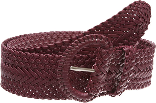 2 Inch Wide Hand Made Soft Metallic Woven Braided round Belt Apparel & Accessories > Clothing Accessories > Belts beltiscool Burgundy M/L (32"-34" WAIST) 