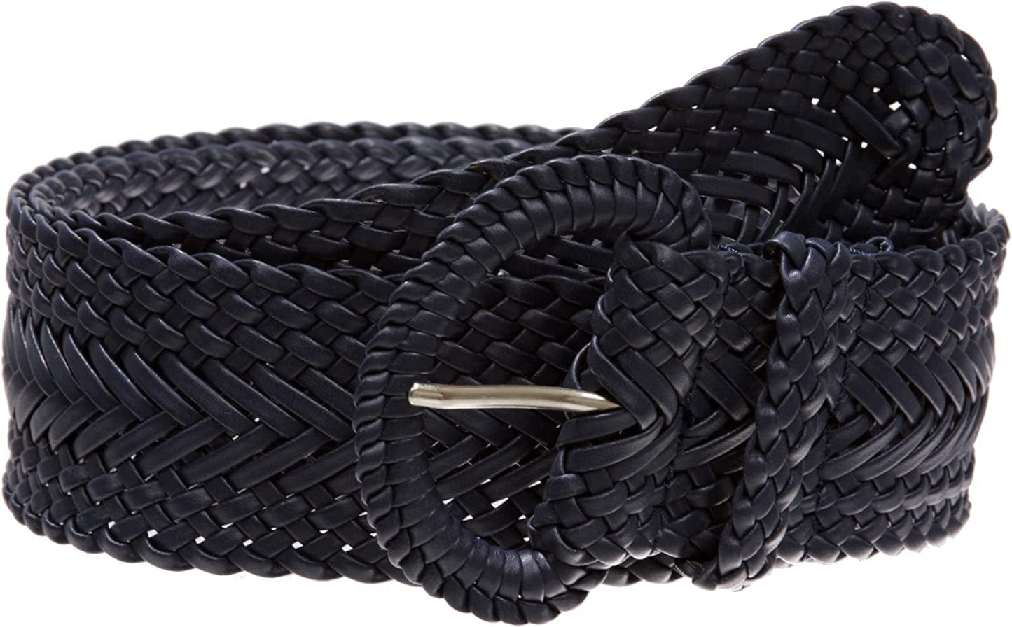 2 Inch Wide Hand Made Soft Metallic Woven Braided round Belt Apparel & Accessories > Clothing Accessories > Belts beltiscool Navy S/M (28"-30" WAIST) 