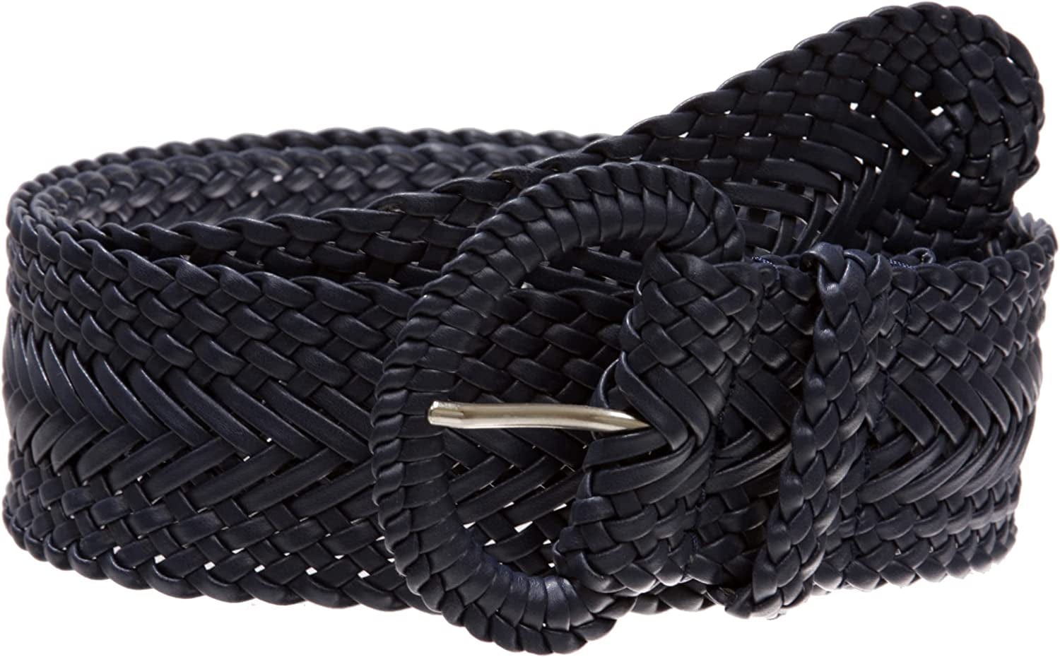 2 Inch Wide Hand Made Soft Metallic Woven Braided round Belt Apparel & Accessories > Clothing Accessories > Belts beltiscool Navy S/M (28"-30" WAIST) 