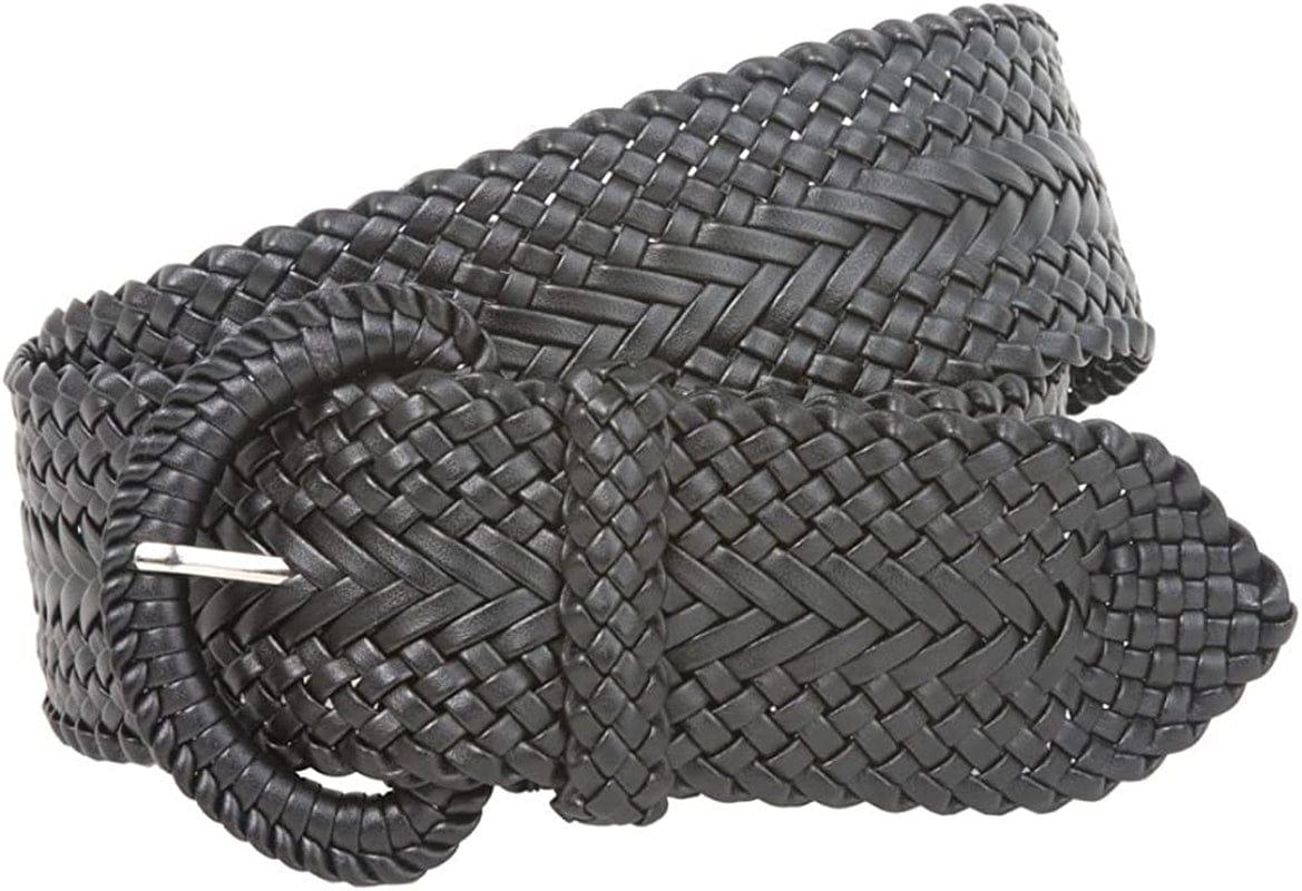 2 Inch Wide Hand Made Soft Metallic Woven Braided round Belt Apparel & Accessories > Clothing Accessories > Belts beltiscool Black M/L (32"-34" WAIST) 