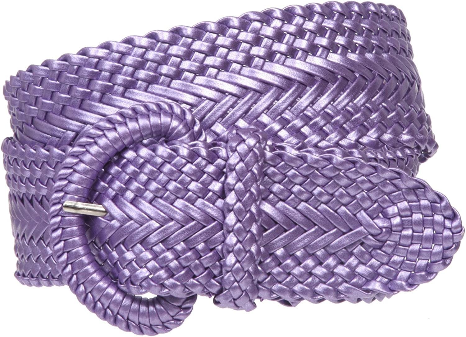 2 Inch Wide Hand Made Soft Metallic Woven Braided round Belt Apparel & Accessories > Clothing Accessories > Belts beltiscool Purple L/XL (36"-38" WAIST) 
