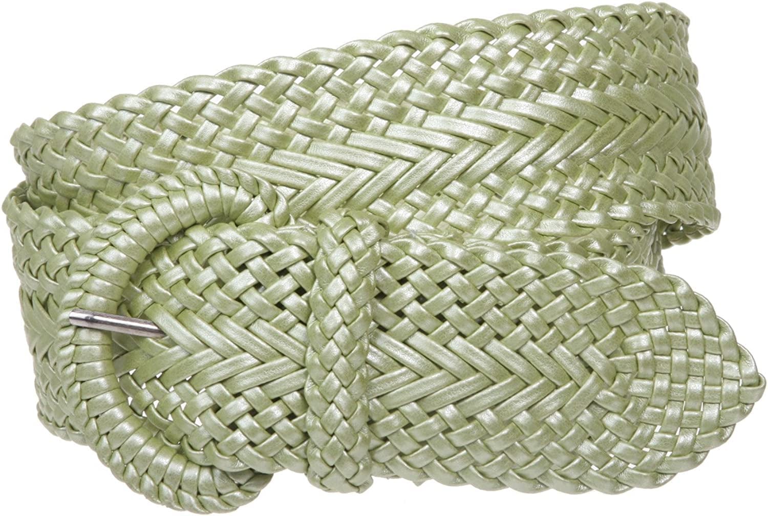 2 Inch Wide Hand Made Soft Metallic Woven Braided round Belt Apparel & Accessories > Clothing Accessories > Belts beltiscool Lime Green M/L (32"-34" WAIST) 