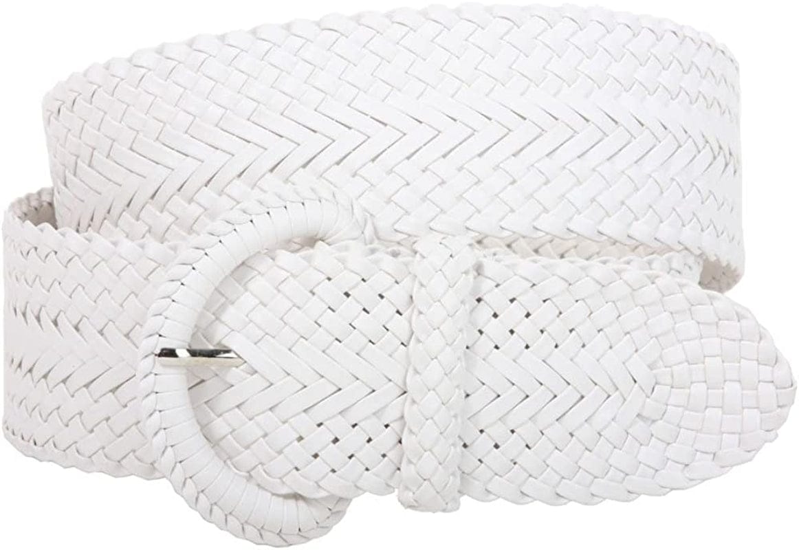 2 Inch Wide Hand Made Soft Metallic Woven Braided round Belt Apparel & Accessories > Clothing Accessories > Belts beltiscool White L/XL (36"-38" WAIST) 