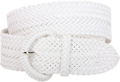 2 Inch Wide Hand Made Soft Metallic Woven Braided round Belt Apparel & Accessories > Clothing Accessories > Belts beltiscool White L/XL (36"-38" WAIST) 