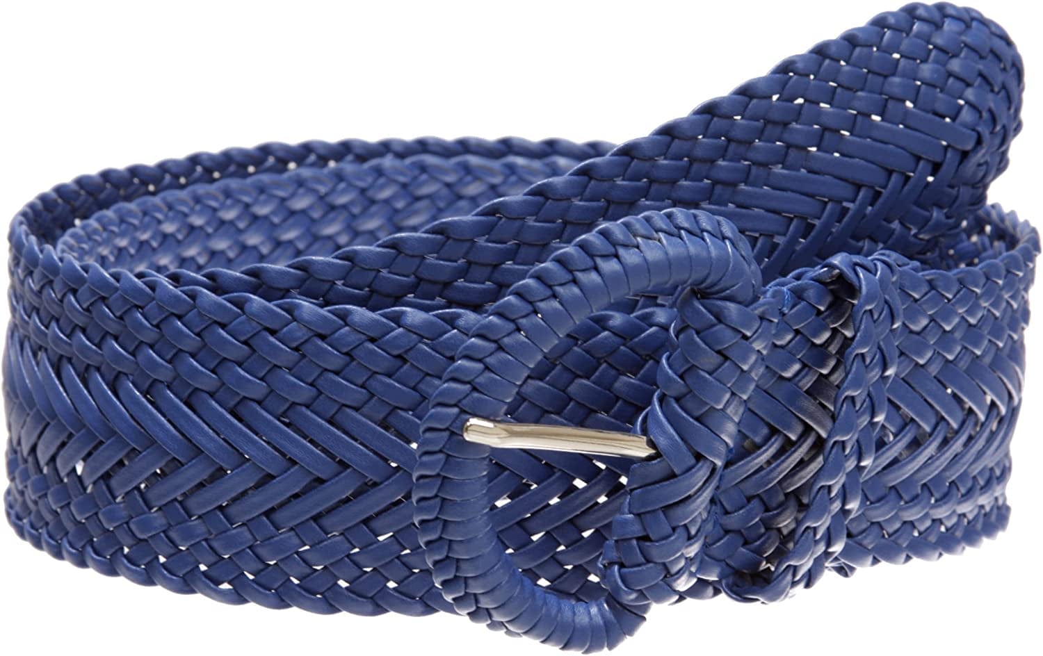 2 Inch Wide Hand Made Soft Metallic Woven Braided round Belt Apparel & Accessories > Clothing Accessories > Belts beltiscool Blue M/L (32"-34" WAIST) 