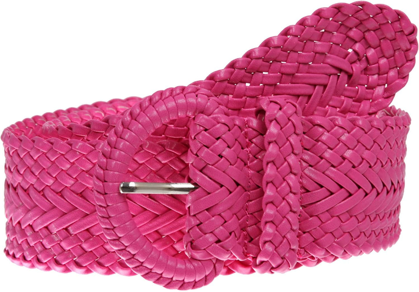 2 Inch Wide Hand Made Soft Metallic Woven Braided round Belt Apparel & Accessories > Clothing Accessories > Belts beltiscool Hot Pink S/M (28"-30" WAIST) 