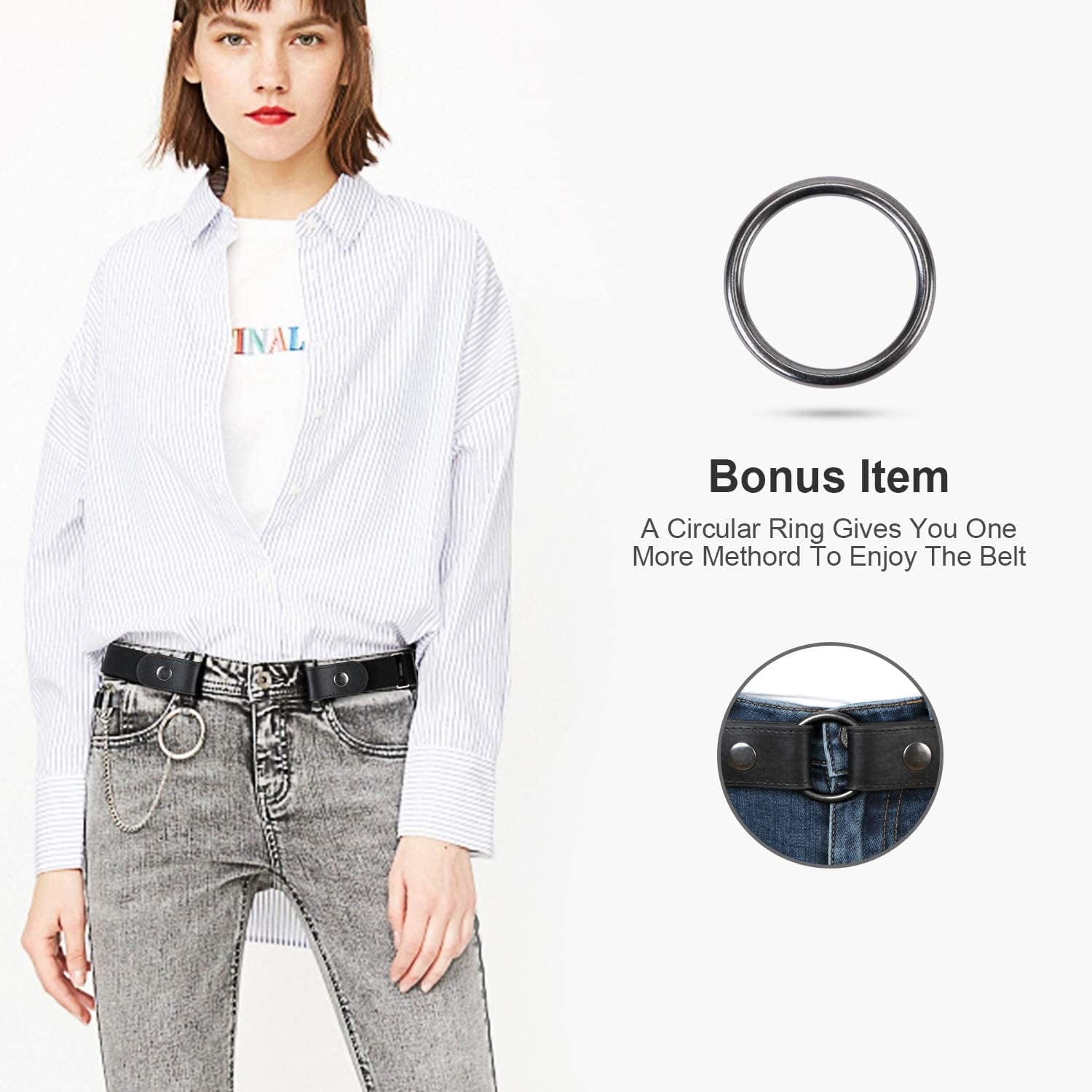 2 Pack Buckle Free Comfortable Elastic Belt for Women or Men, Buckle-Less No Bulge No Hassle Invisible Belts WHIPPY Apparel & Accessories > Clothing Accessories > Belts WHIPPY   